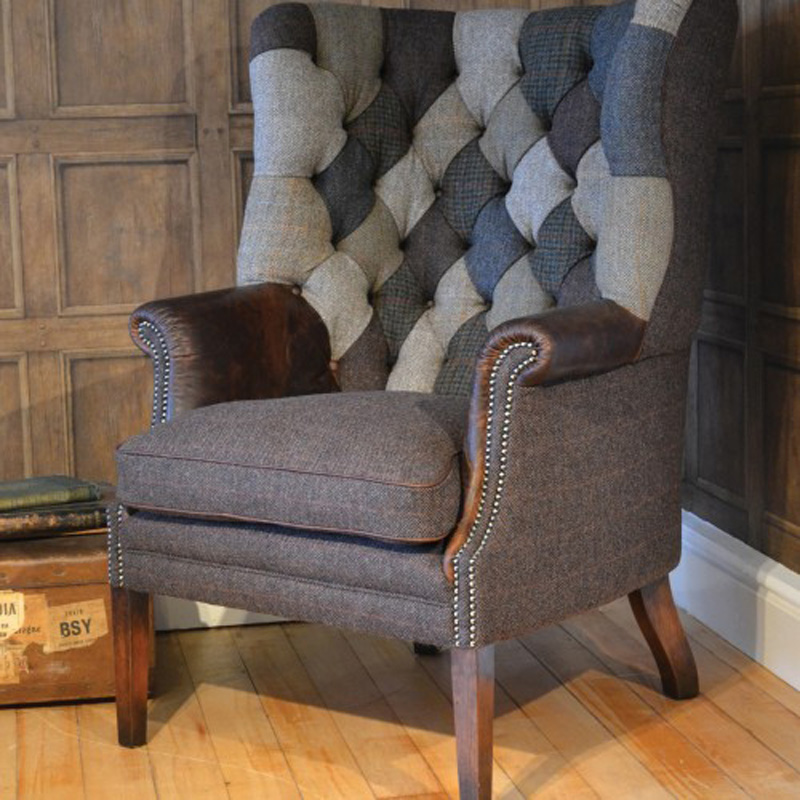 Grey patchwork deals chair